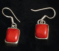 Square Coral Earrings