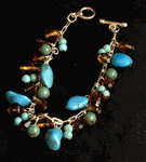 Turquoise and Amber Bracelet
