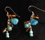 Turquoise and Amber Earrings